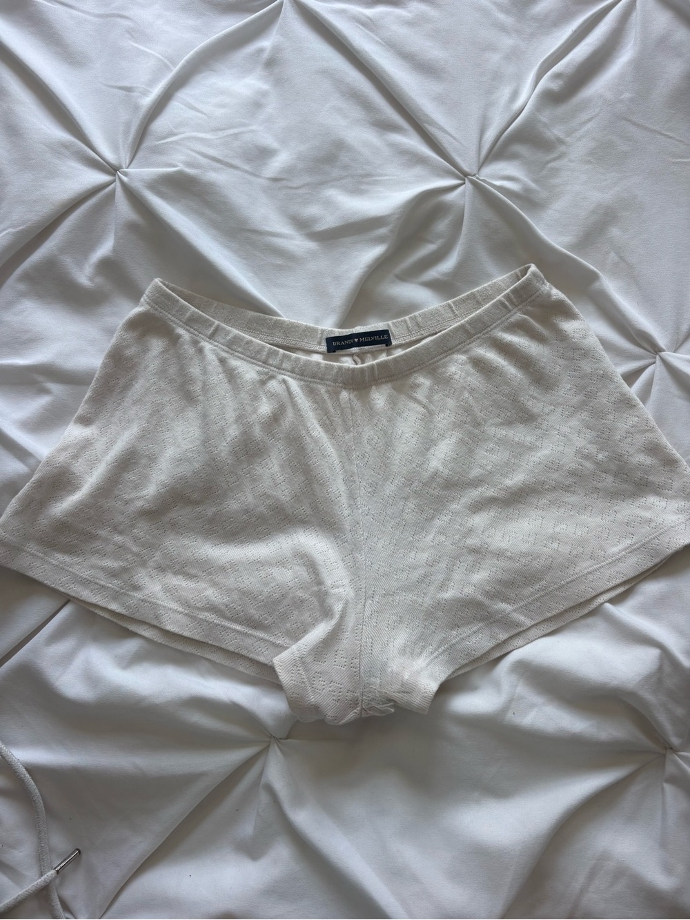 Brandy Melville White Shorts With Heart Imprint